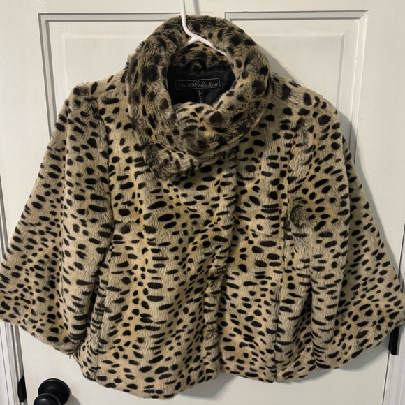 EUC Womens Faux Fur Evening Jacket XS Cheetah Old Money Upper Class Animal Print - Picture 3 of 12